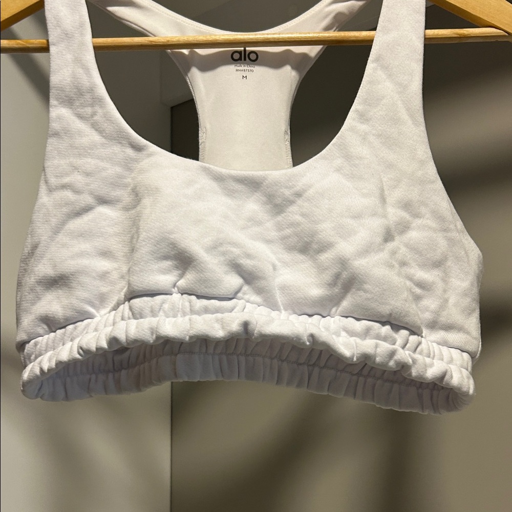 ALO Yoga White Racerback Sports Bra - Picture 3 of 6